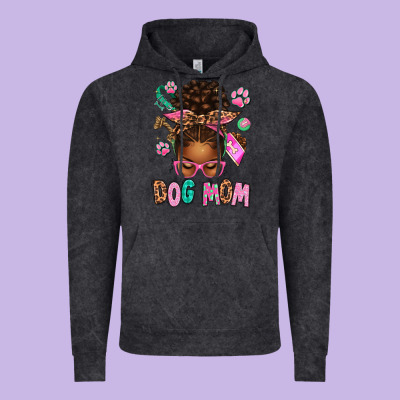 Afro Messy Bun Dog Mom Vintage Hoodie Designed By Texasbilliewilder