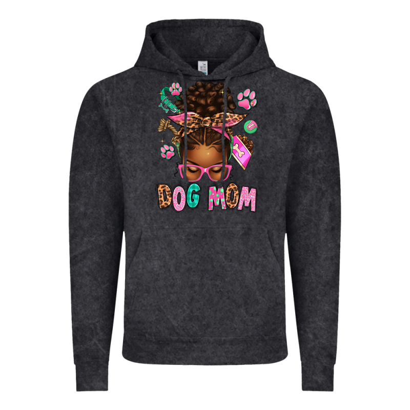 Afro Messy Bun Dog Mom Vintage Hoodie by texasbilliewilder | Teevron