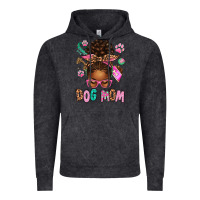 Vintage Black Afro Messy Bun Dog Mom Vintage Hoodie - texasbilliewilder