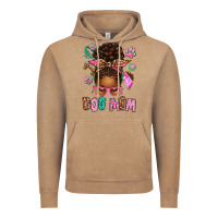 Vintage Coffee Afro Messy Bun Dog Mom Vintage Hoodie - texasbilliewilder