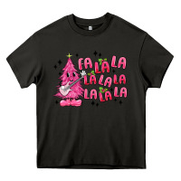 Asphalt pink christmas fa la la Heavy Core Tee - MaliasSmallBusiness