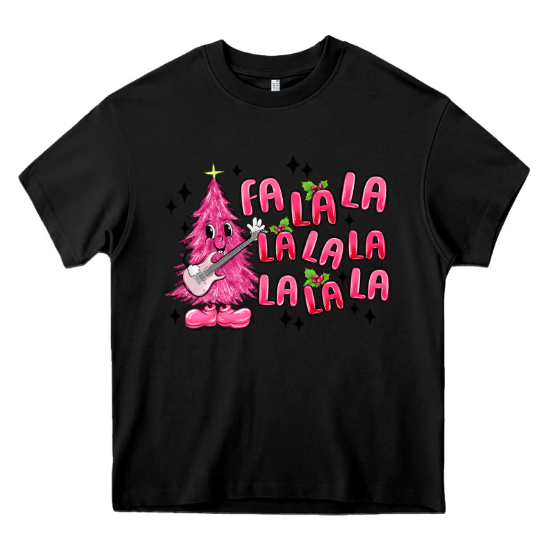Pink Christmas Fa La La Heavy Core Tee by MaliasSmallBusiness | Teevron