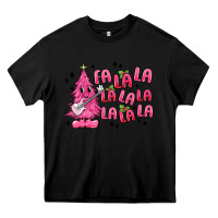 Black pink christmas fa la la Heavy Core Tee - MaliasSmallBusiness