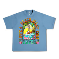 Pebble Blue Life's a beach make some waves Urban Heavy Tee - NancyCooperArtShop