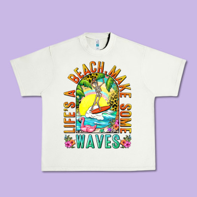 Life's A Beach Make Some Waves Urban Heavy Tee Designed By Nancycooperartshop