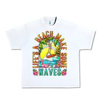 White Life's a beach make some waves Urban Heavy Tee - NancyCooperArtShop