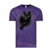 Cloud Purple Black Cat Yellow EyesCats Tee Shirt Gifts Vintage Tee - trangStudio