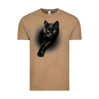 Vintage Coffee Black Cat Yellow EyesCats Tee Shirt Gifts Vintage Tee - trangStudio