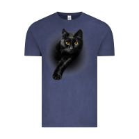 Vintage Denim Black Cat Yellow EyesCats Tee Shirt Gifts Vintage Tee - trangStudio