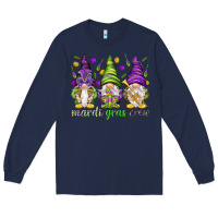 Navy Mardi Gras crew with gnomies Long Sleeve Tee - HowdyJamesFarm