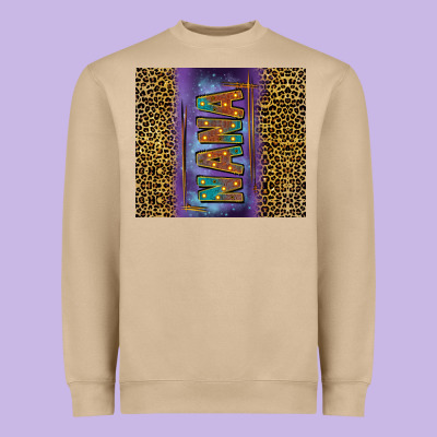 Leopard Nana Tumbler Heavyweight Sweatshirt Designed By Fadigitalartstudio