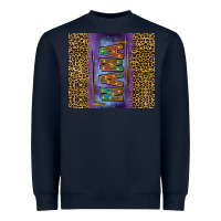 Navy leopard nana tumbler Heavyweight Sweatshirt - FaDigitalArtStudio