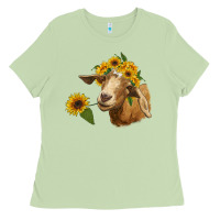 Matcha goat with sunflower Ladies Tee - RanaPortraitStore