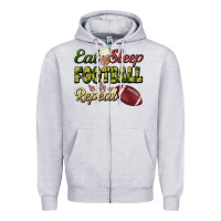 Eat Sleep Football Repeat Zipper Hoodie | Teevron