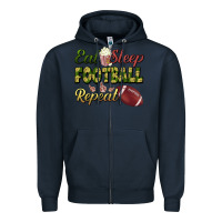Navy eat sleep football repeat Zipper Hoodie - BundleAndBundleShop