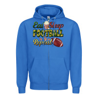 True Royal eat sleep football repeat Zipper Hoodie - BundleAndBundleShop