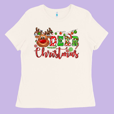 Deer Christmas Reindeer Ladies Tee Designed By Nancycooperartshop