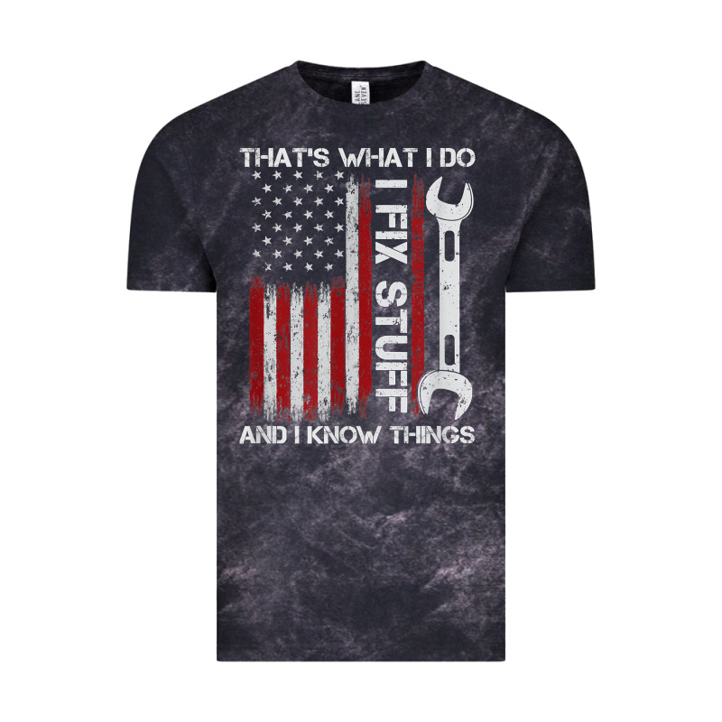 That_s What I Do I Fix Stuff And I Know Things American Flag Vintage Tee by trangStudio | Teevron