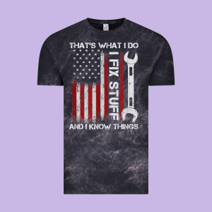 That_s What I Do I Fix Stuff And I Know Things American Flag Vintage Tee Designed By Trangstudio
