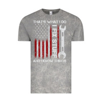 Cloud Rock That_s What I Do I Fix Stuff And I Know Things American Flag Vintage Tee - trangStudio