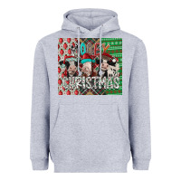 Heather Grey mooey Christmas Heavyweight Hoodie - CowhideDigitalArt