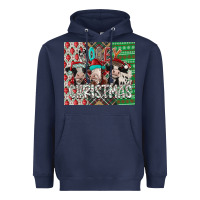Navy mooey Christmas Heavyweight Hoodie - CowhideDigitalArt