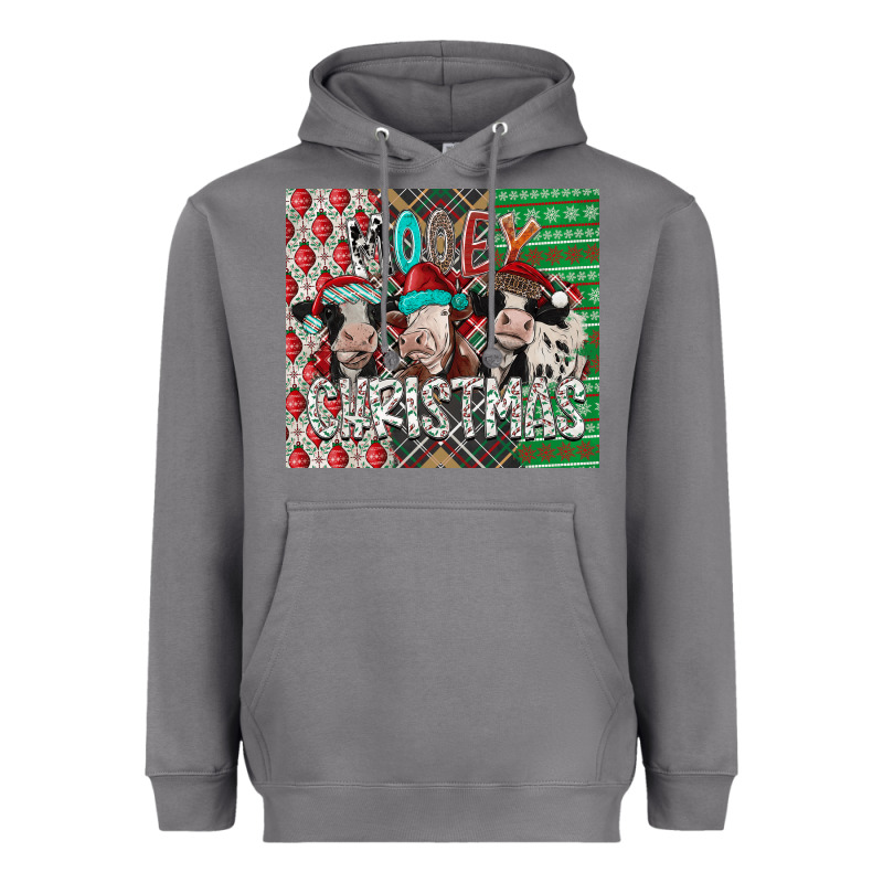 Mooey Christmas Heavyweight Hoodie by CowhideDigitalArt | Teevron