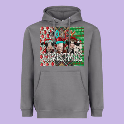Mooey Christmas Heavyweight Hoodie Designed By Cowhidedigitalart