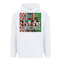 White mooey Christmas Heavyweight Hoodie - CowhideDigitalArt