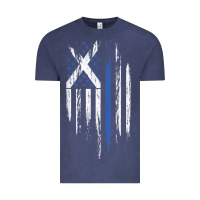 Vintage Denim Scottish American Flag Combo Scotland USA Saltire Gift Vintage Tee - trangStudio