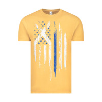 Vintage Mustard Scottish American Flag Combo Scotland USA Saltire Gift Vintage Tee - trangStudio