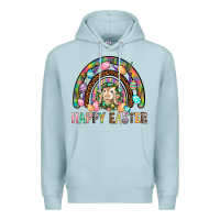 Blue Mist Happy Easter Rainbow Premium Hoodie - BundleAndBundleShop