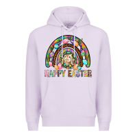 Lilac Happy Easter Rainbow Premium Hoodie - BundleAndBundleShop