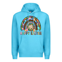 Ocean Blue Happy Easter Rainbow Premium Hoodie - BundleAndBundleShop