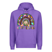 Purple Happy Easter Rainbow Premium Hoodie - BundleAndBundleShop