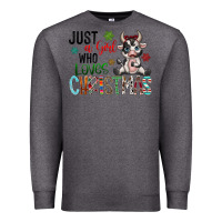 Charcoal Heather just a girl who loves christmas Premium Sweatshirt - CowhideDigitalArt
