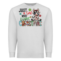 Dove Grey just a girl who loves christmas Premium Sweatshirt - CowhideDigitalArt