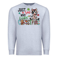 Heather Grey just a girl who loves christmas Premium Sweatshirt - CowhideDigitalArt