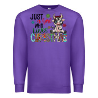 Purple just a girl who loves christmas Premium Sweatshirt - CowhideDigitalArt