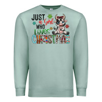 Seafoam just a girl who loves christmas Premium Sweatshirt - CowhideDigitalArt