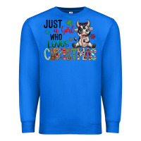 True Royal just a girl who loves christmas Premium Sweatshirt - CowhideDigitalArt