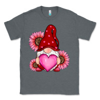 Charcoal Heather valentine's day with sunflowers gnomes Classic Tee - RanaPortraitStore