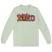 Matcha xoxo valentine's day highland cow Long Sleeve Tee - Jasminsmagicworld