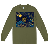 Army Green evil eye moon Long Sleeve Tee - TumblerDesignByShophia