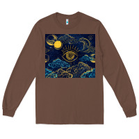 Chestnut evil eye moon Long Sleeve Tee - TumblerDesignByShophia