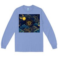 Colony Blue evil eye moon Long Sleeve Tee - TumblerDesignByShophia