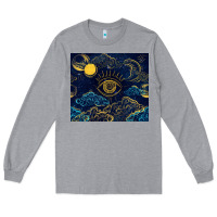 Heather Grey evil eye moon Long Sleeve Tee - TumblerDesignByShophia