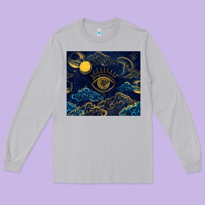 Evil Eye Moon Long Sleeve Tee Designed By Tumblerdesignbyshophia