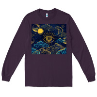 Plum evil eye moon Long Sleeve Tee - TumblerDesignByShophia