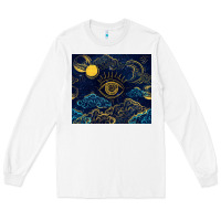 White evil eye moon Long Sleeve Tee - TumblerDesignByShophia